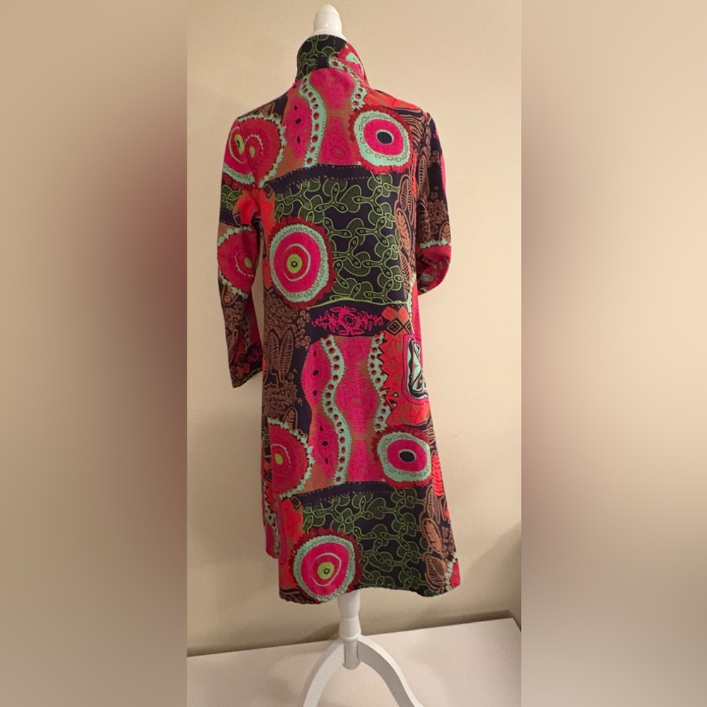 Colorful Patterned Long Coat - Picture 2 of 2